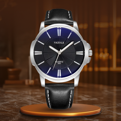 Arno® | Luxuriöse Blaues Glas Lederuhr™