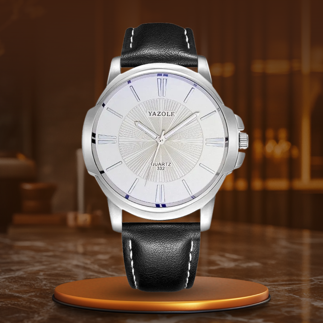 Arno® | Luxuriöse Blaues Glas Lederuhr™