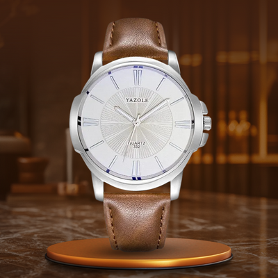 Arno® | Luxuriöse Blaues Glas Lederuhr™