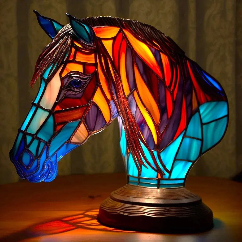 Alune® | Magische Tischlampe aus buntem Glas
