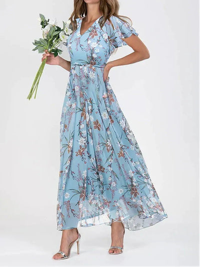 Sophie - Geblümtes Kleid mit Rüschenärmeln