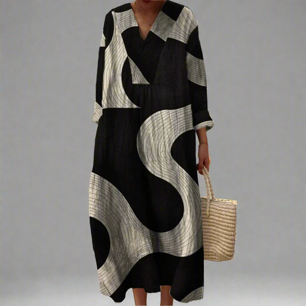 Sophie® | Abstraktes Flow Maxi Kleid