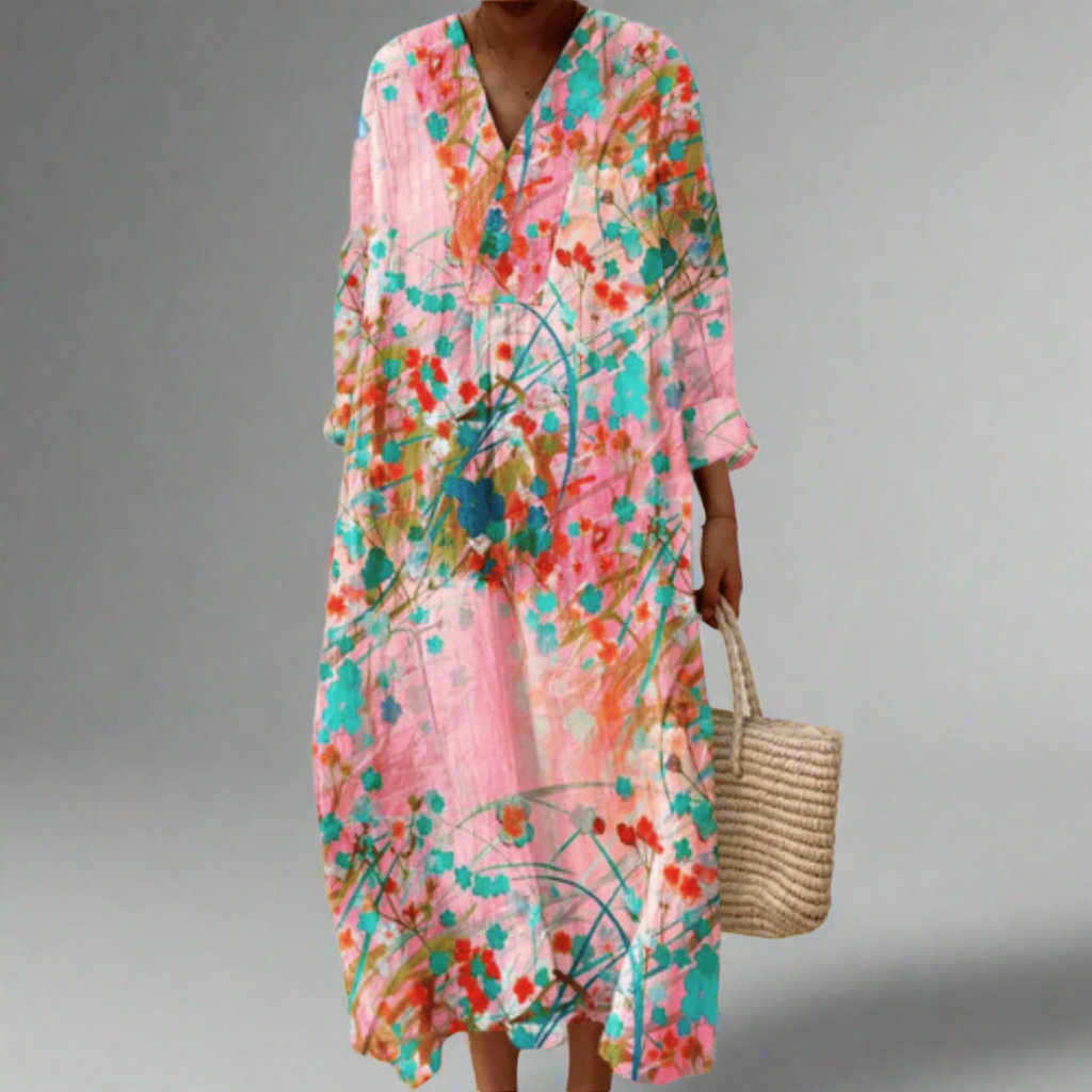 Leonie® | Weiches Blush Floral Flow Kleid