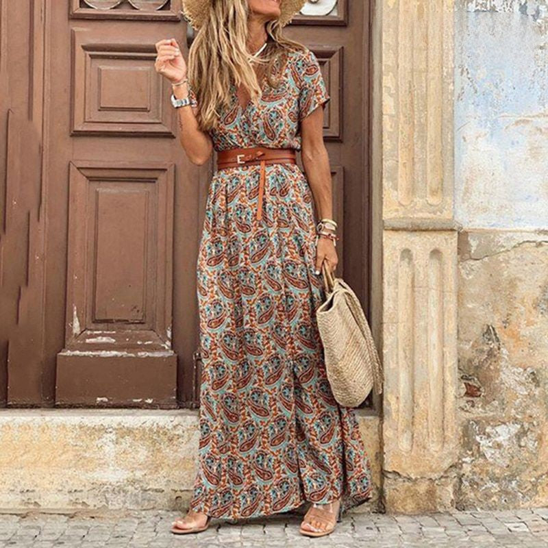 Alice - Maxi Boho Kleid mit Paisley-Muster