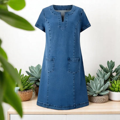 Martha - Weiches Denim-Kleid mit Taschen