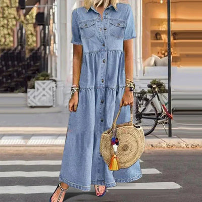 Elowen® | Weiches Denim Kleid
