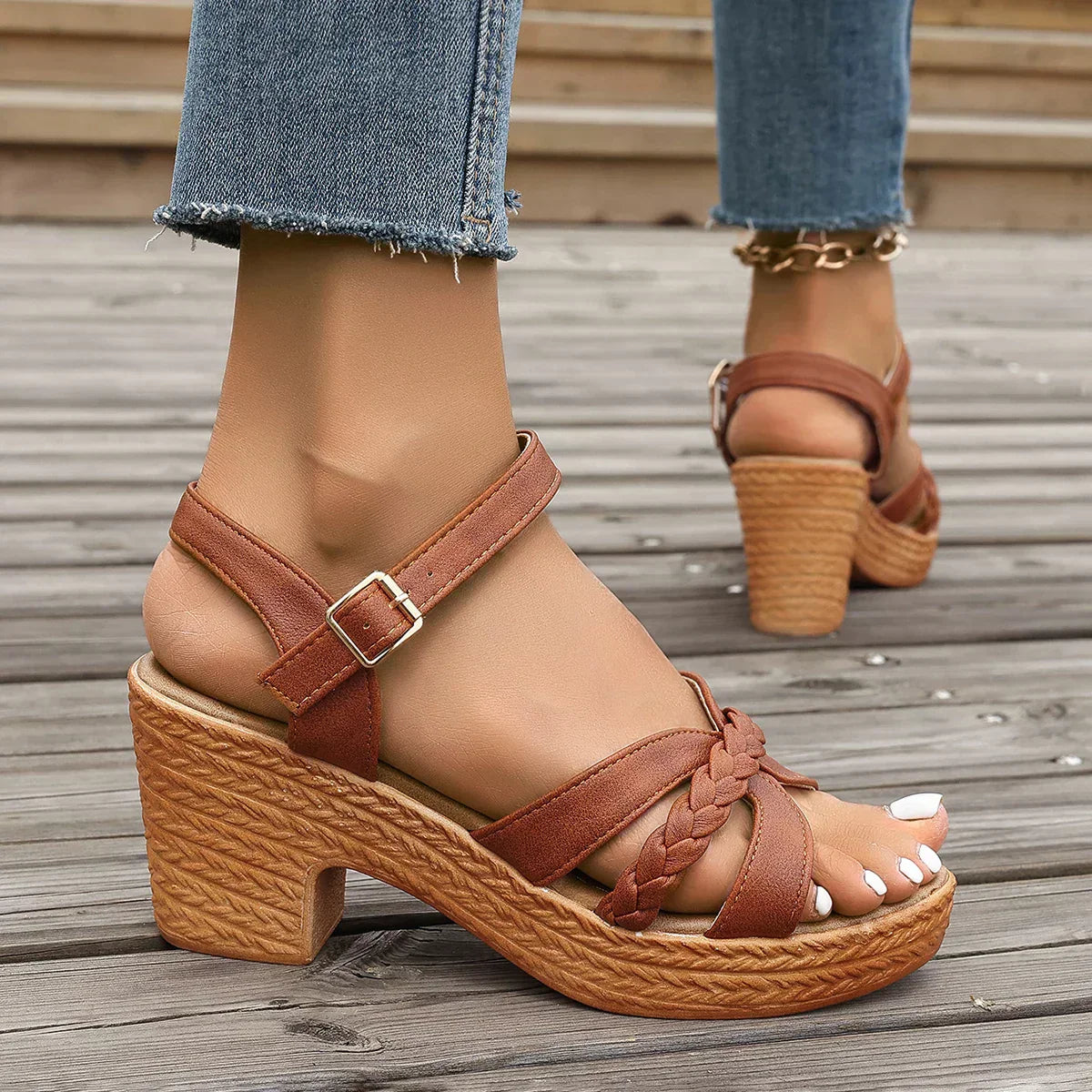 Liane® | Klassische Sandalen mit Mittelhochhack