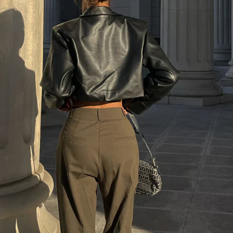 Paula® | Elegante Kunstlederjacke