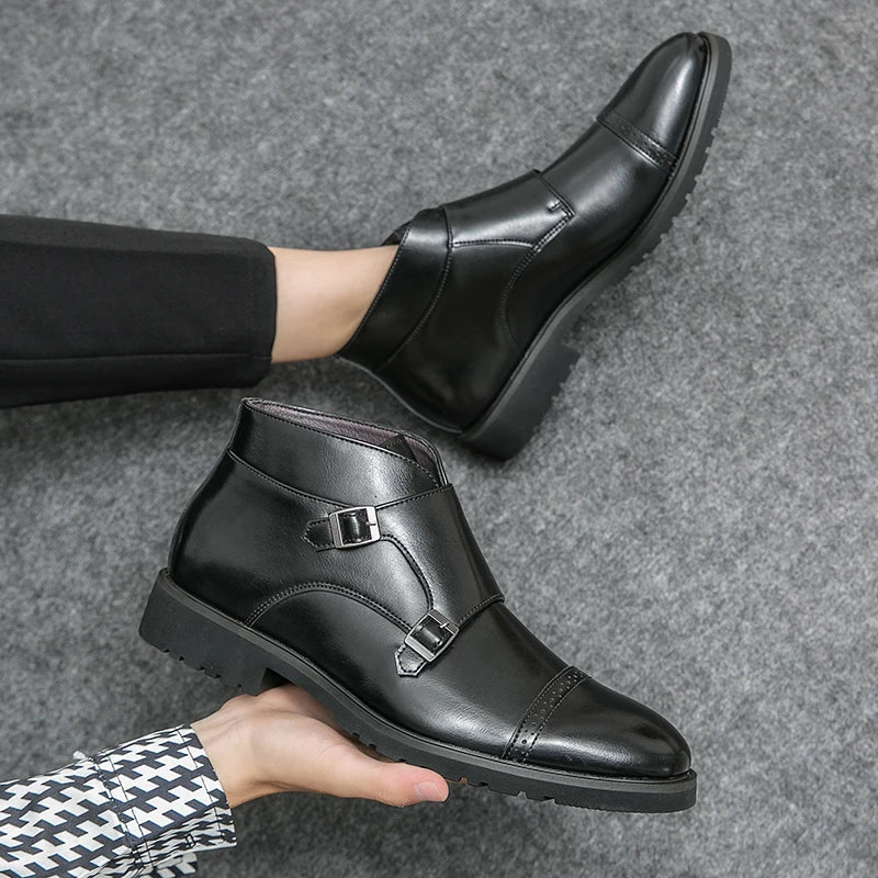 Sebastian® | Kunstleder Doppel-Monk-strap Stiefel