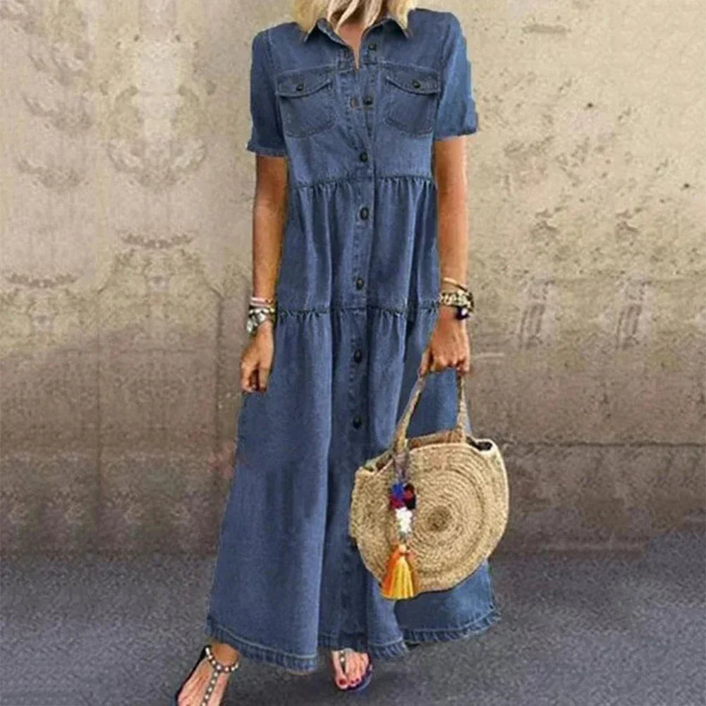 Elowen® | Weiches Denim Kleid