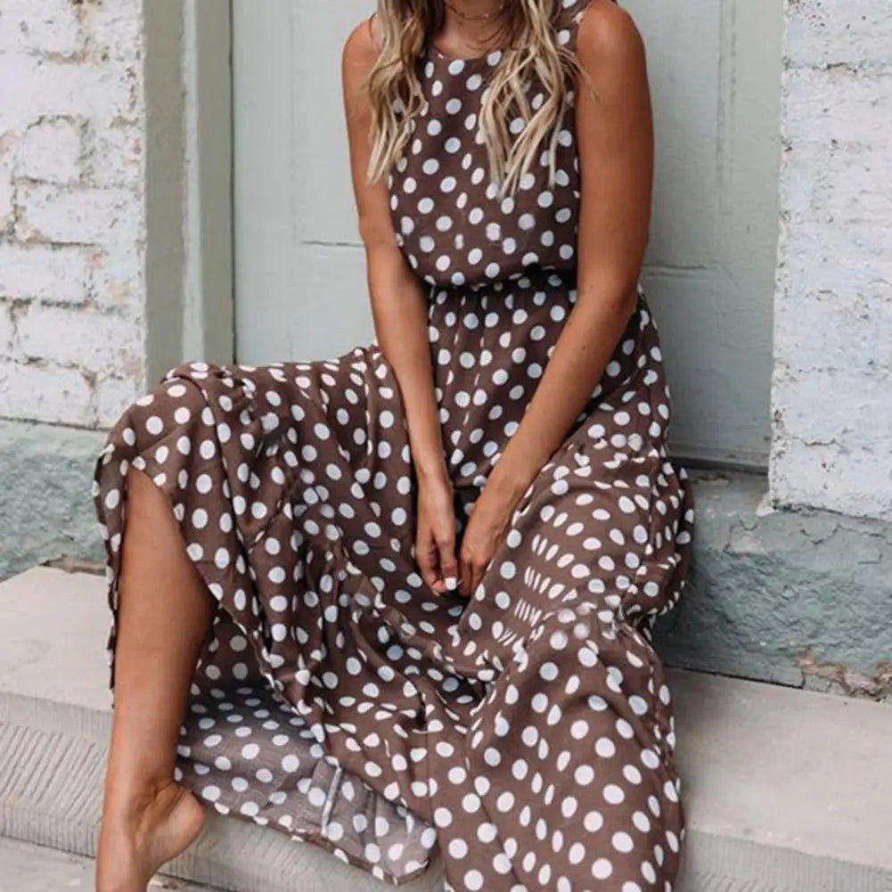 Klara-Rose® | Capri Gepunktetes Maxikleid