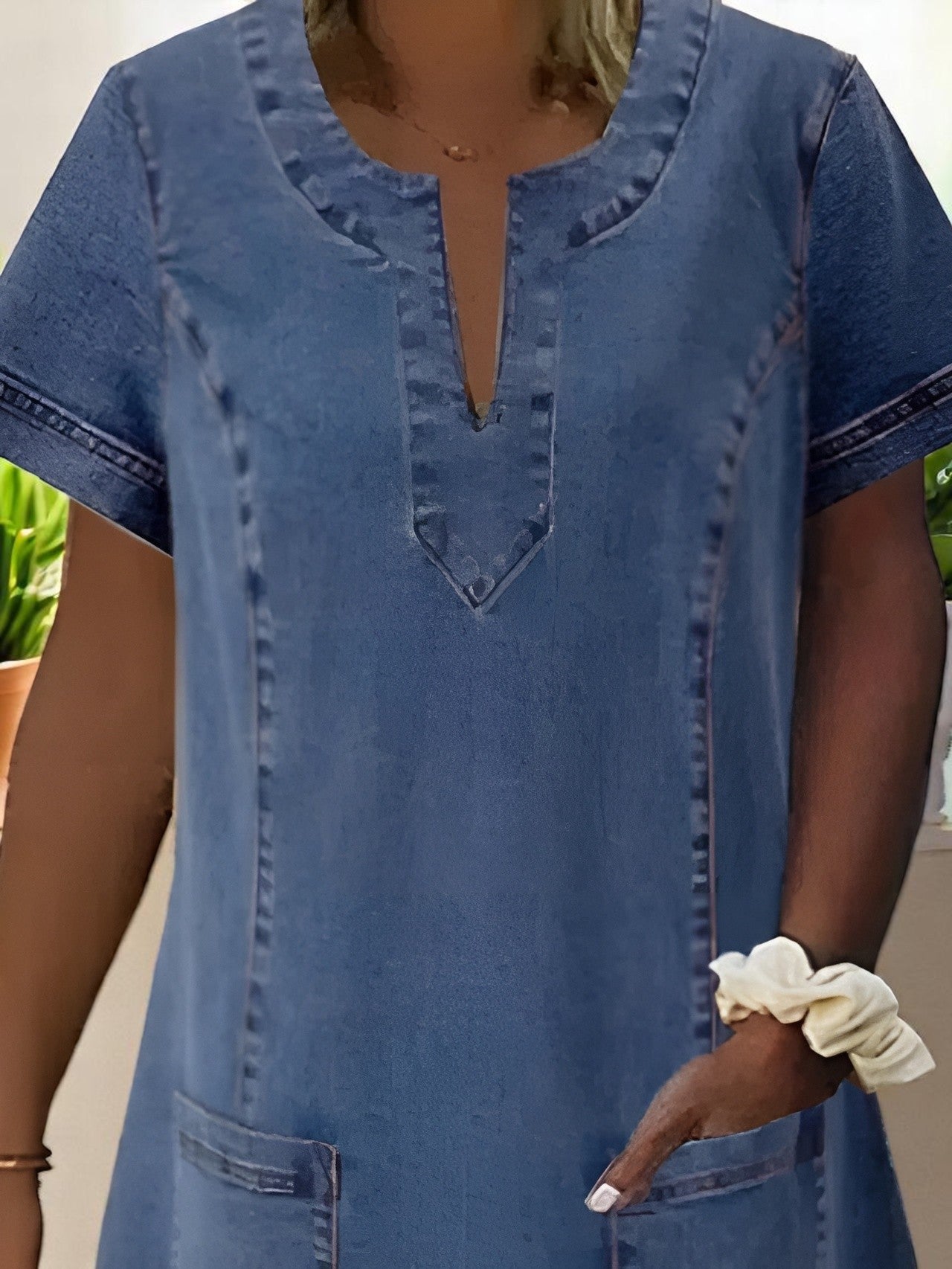 Martha - Weiches Denim-Kleid mit Taschen
