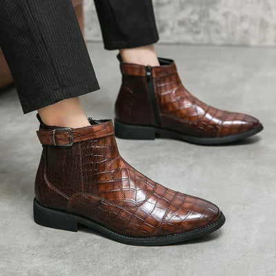 Leon® | Stiefeletten mit Schnalle aus Kunstleder