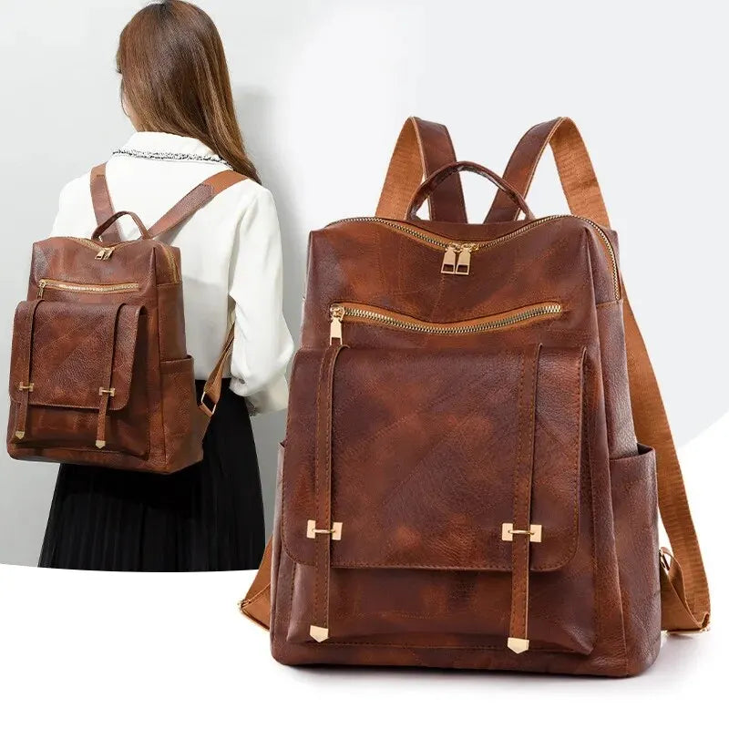 Leonora® | Vintage Damenhandtasche aus Leder