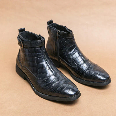 Leon® | Stiefeletten mit Schnalle aus Kunstleder