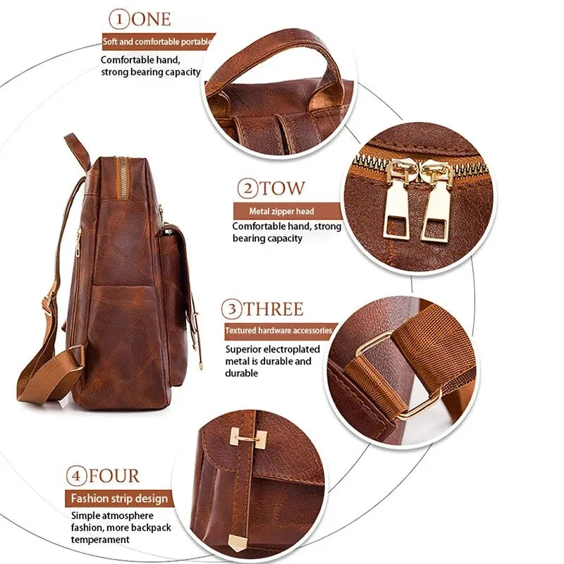 Leonora® | Vintage Damenhandtasche aus Leder