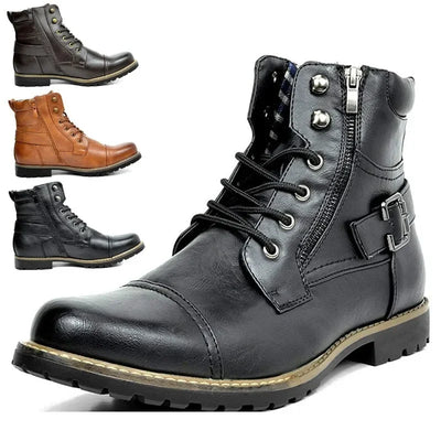Kevin® | Leder Schnür-Stiefeletten