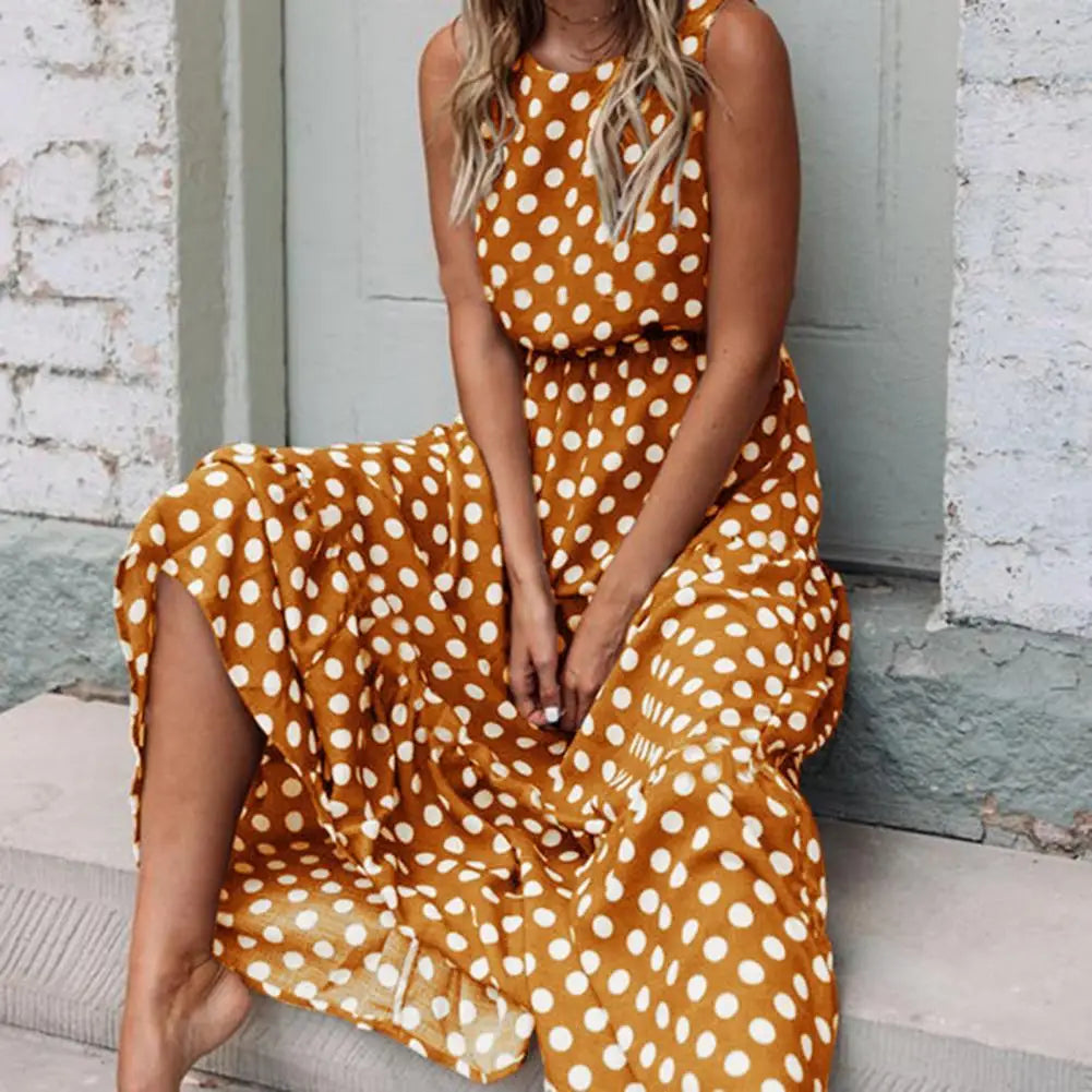 Klara-Rose® | Capri Gepunktetes Maxikleid