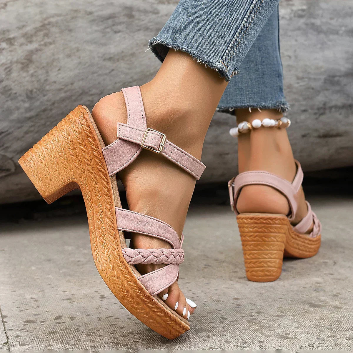 Liane® | Klassische Sandalen mit Mittelhochhack