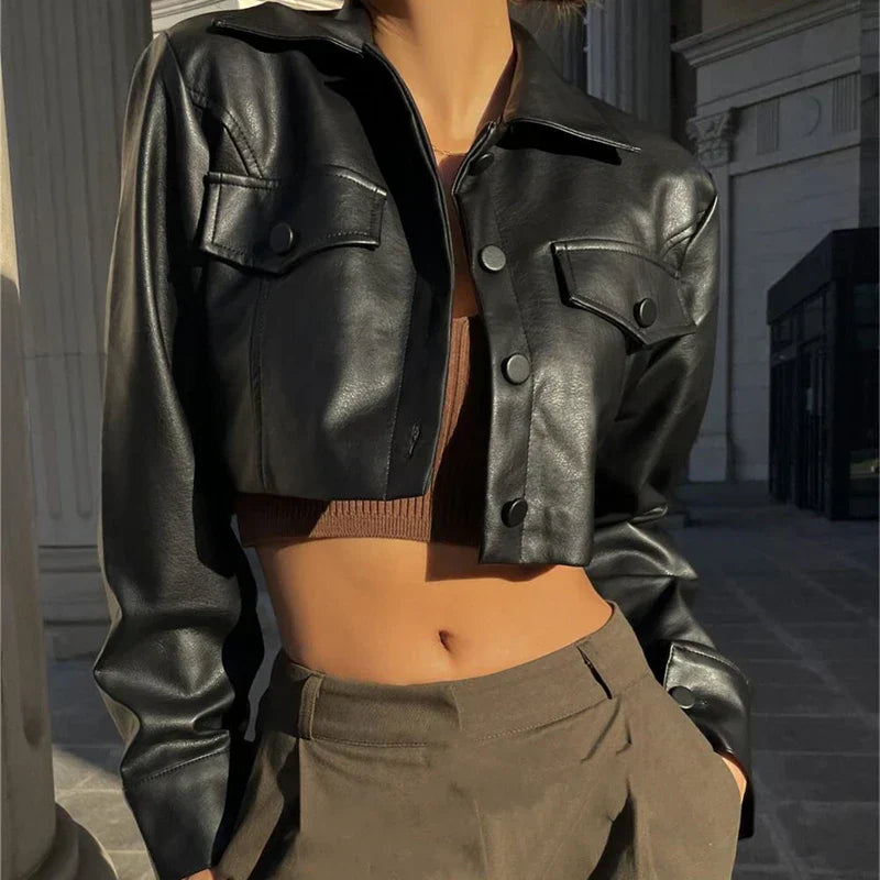 Paula® | Elegante Kunstlederjacke
