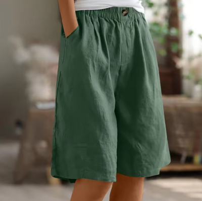 Marion – Weite Freizeitshorts aus Baumwolle und Leinen