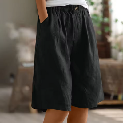 Marion – Weite Freizeitshorts aus Baumwolle und Leinen