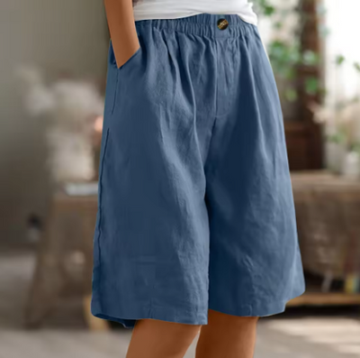 Marion – Weite Freizeitshorts aus Baumwolle und Leinen
