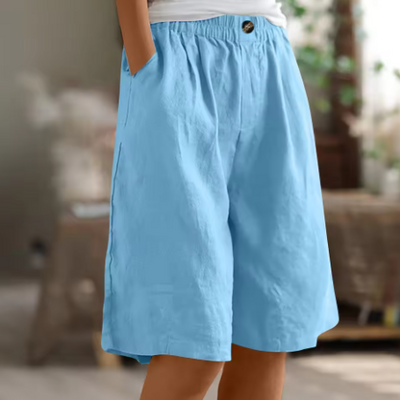 Marion – Weite Freizeitshorts aus Baumwolle und Leinen