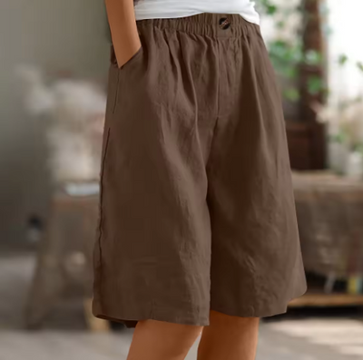 Marion – Weite Freizeitshorts aus Baumwolle und Leinen