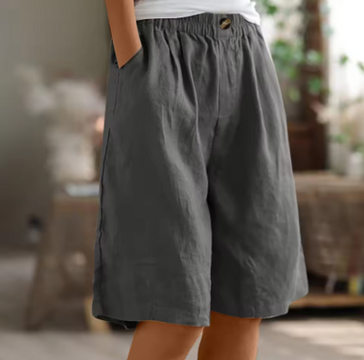 Marion – Weite Freizeitshorts aus Baumwolle und Leinen