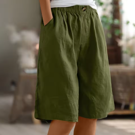 Marion – Weite Freizeitshorts aus Baumwolle und Leinen