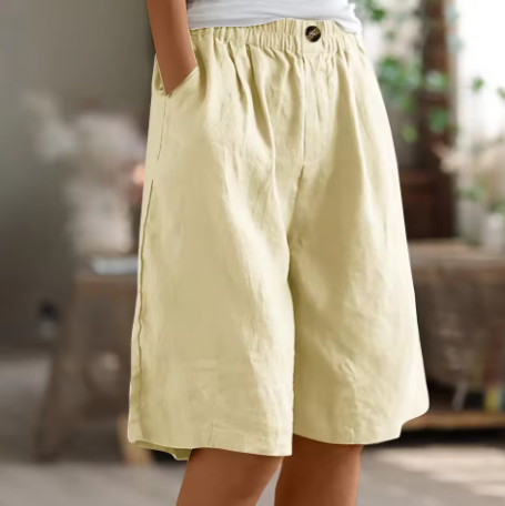 Marion – Weite Freizeitshorts aus Baumwolle und Leinen