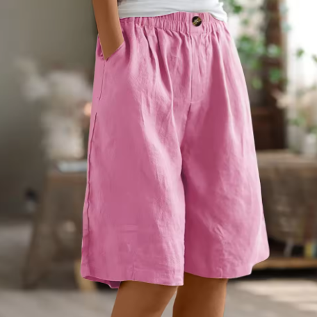 Marion – Weite Freizeitshorts aus Baumwolle und Leinen