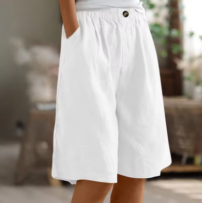 Marion – Weite Freizeitshorts aus Baumwolle und Leinen