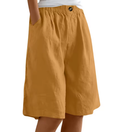 Marion – Weite Freizeitshorts aus Baumwolle und Leinen
