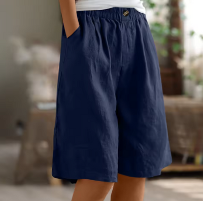 Marion – Weite Freizeitshorts aus Baumwolle und Leinen