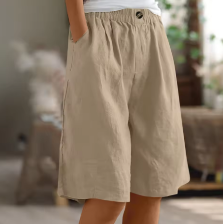 Marion – Weite Freizeitshorts aus Baumwolle und Leinen