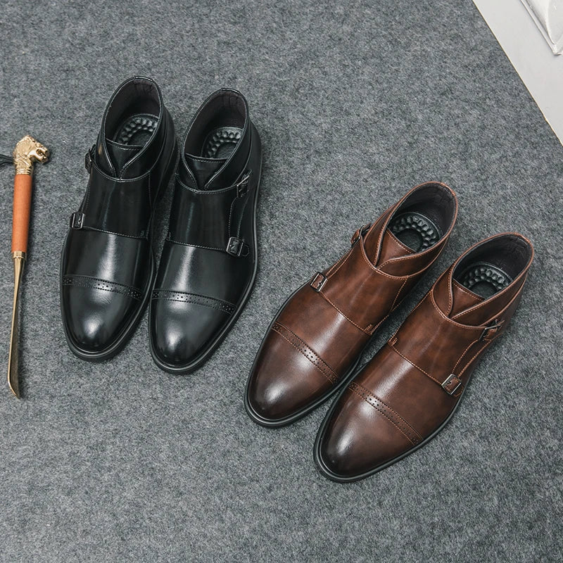 Sebastian® | Kunstleder Doppel-Monk-strap Stiefel