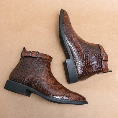 Leon® | Stiefeletten mit Schnalle aus Kunstleder