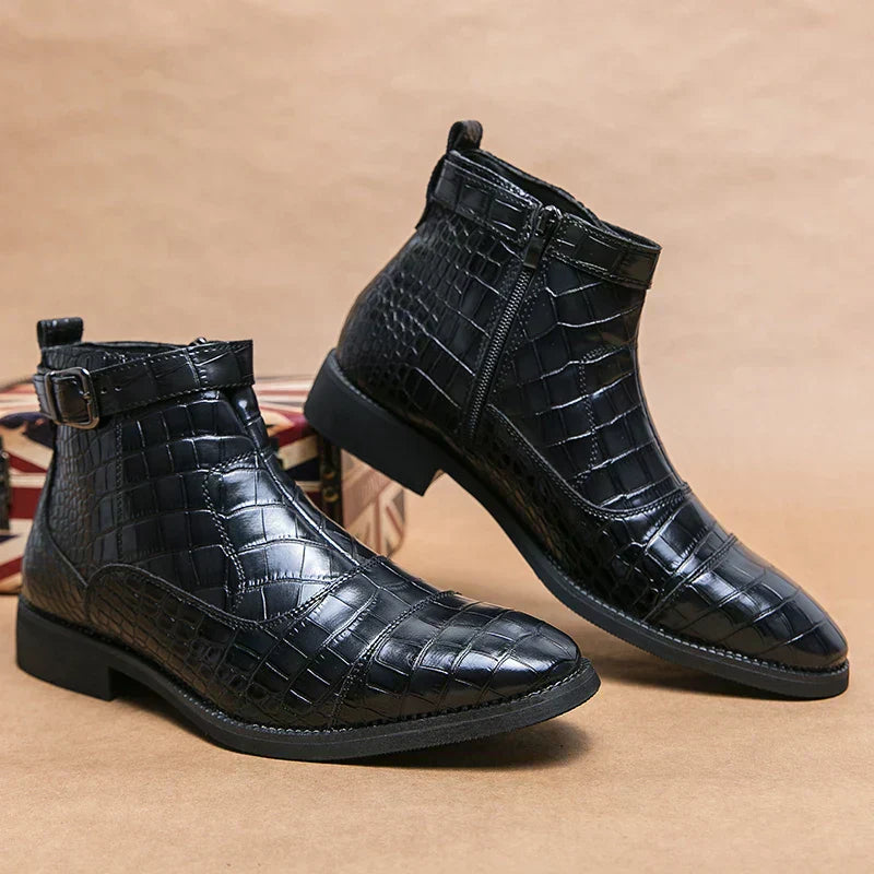 Leon® | Stiefeletten mit Schnalle aus Kunstleder