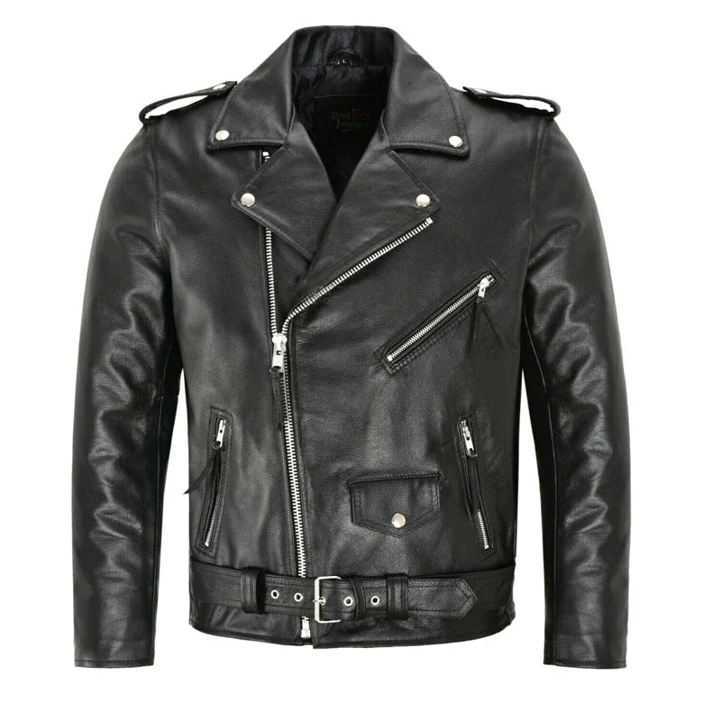 Jonas® | Herren PU-Lederjacke Motorradmode Slim Fit Lederjacke