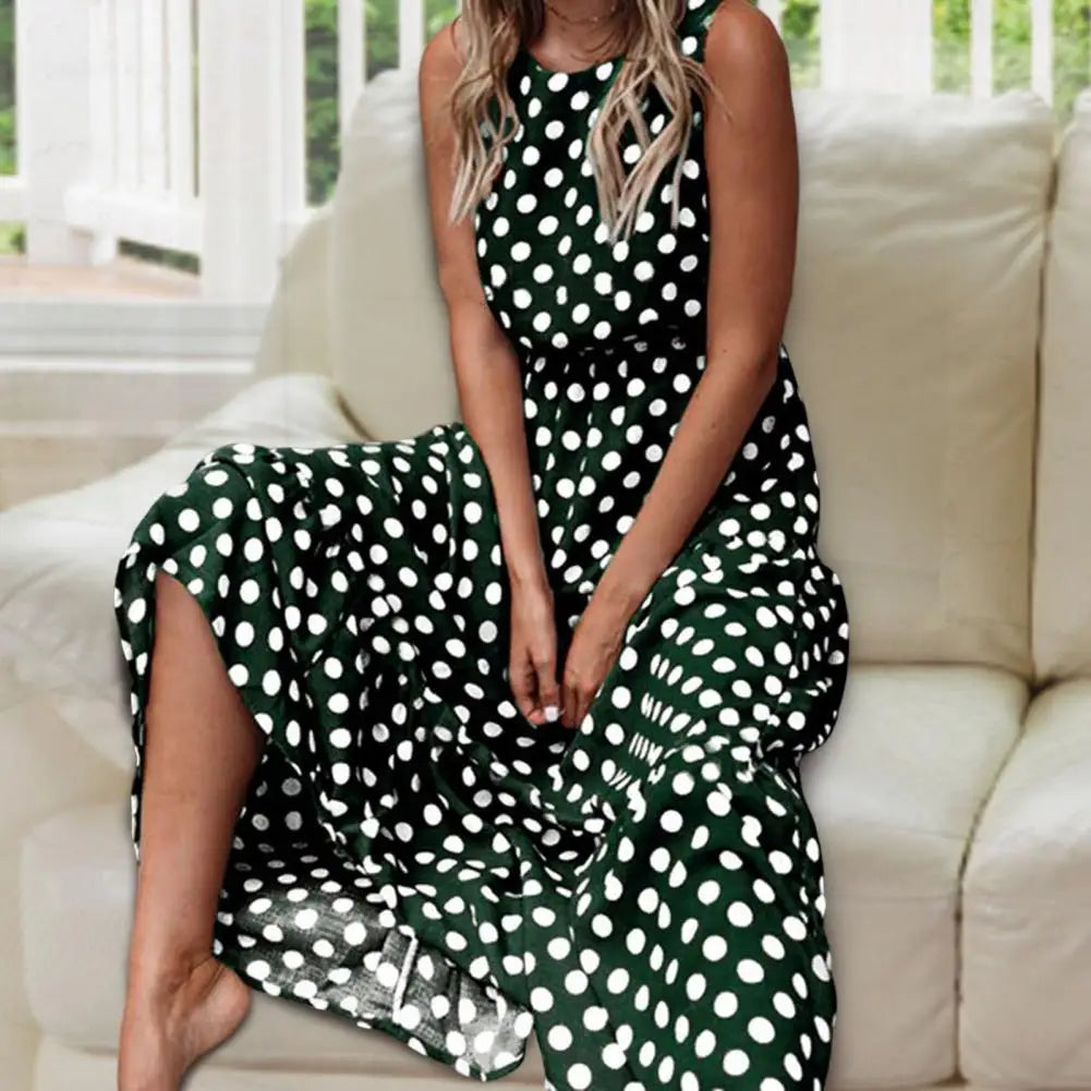 Klara-Rose® | Capri Gepunktetes Maxikleid