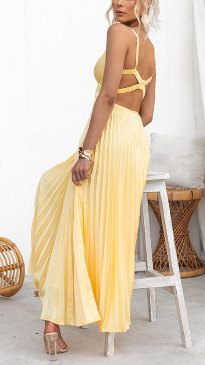 Lydia - Midikleid mit Falten und V-Ausschnitt