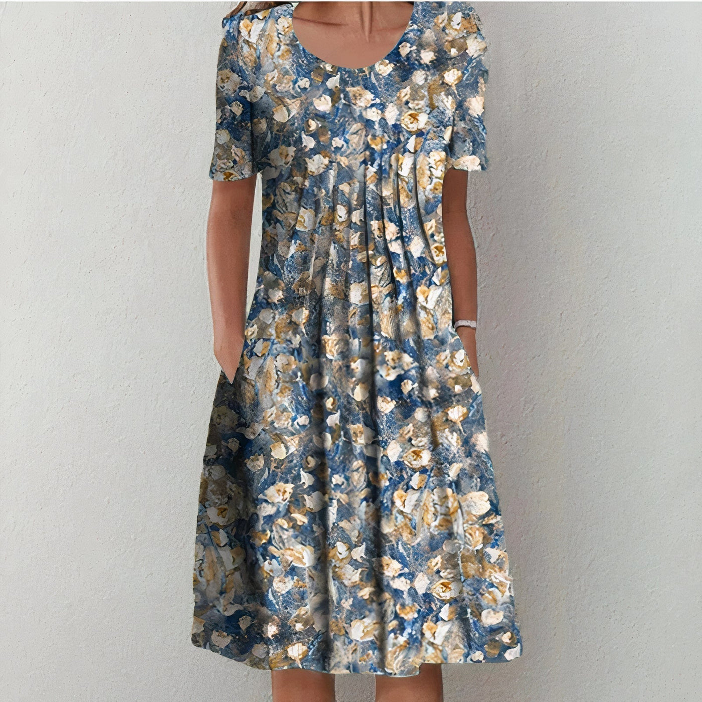 Alexandra - Bedrucktes Fließendes Midi-Kleid