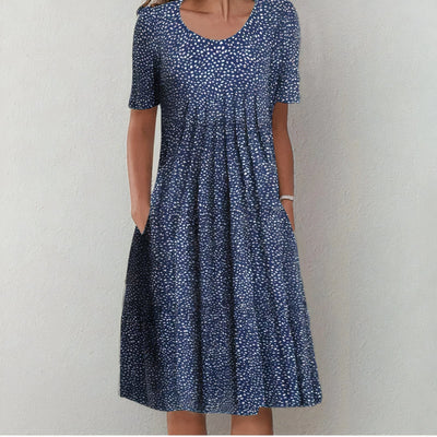 Alexandra - Bedrucktes Fließendes Midi-Kleid