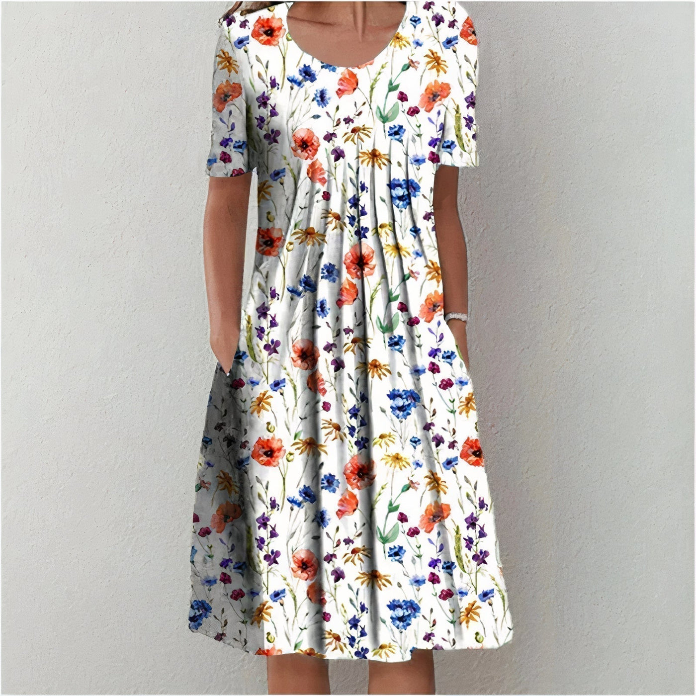 Alexandra - Bedrucktes Fließendes Midi-Kleid