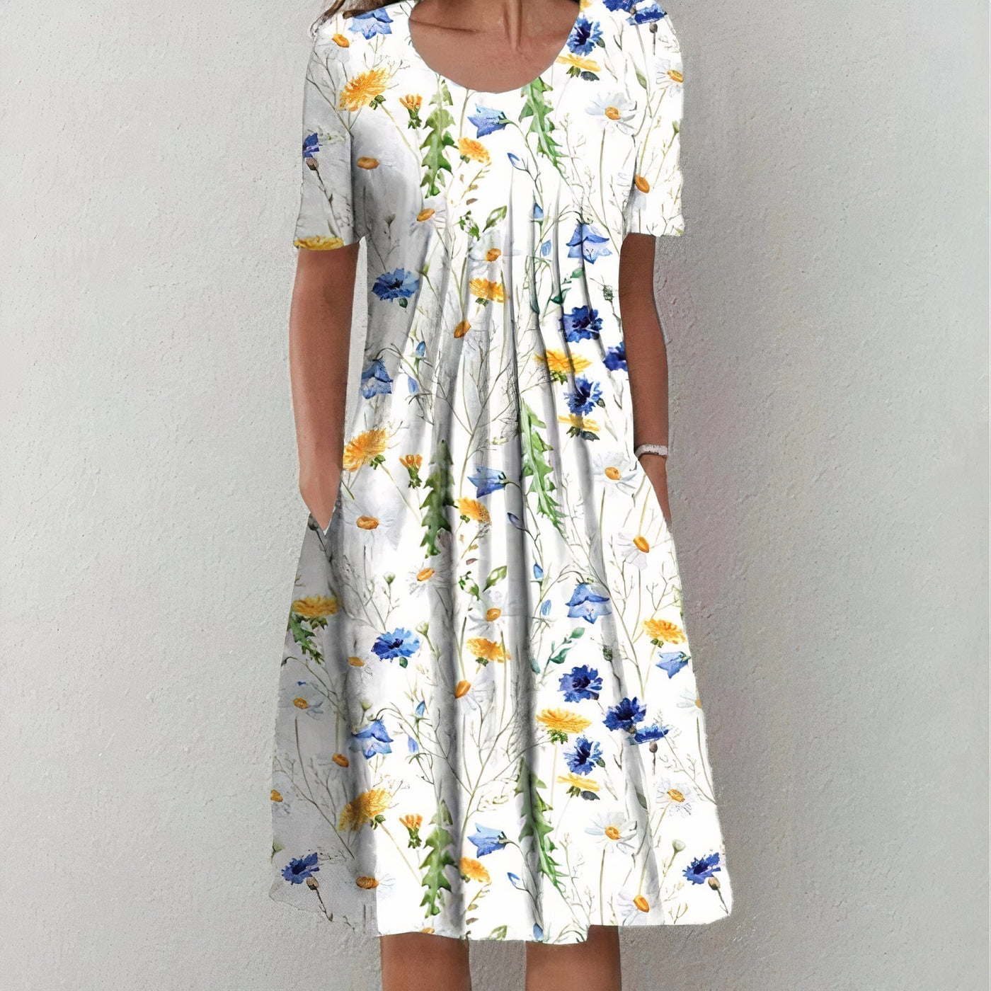 Alexandra - Bedrucktes Fließendes Midi-Kleid