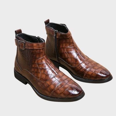 Leon® | Stiefeletten mit Schnalle aus Kunstleder