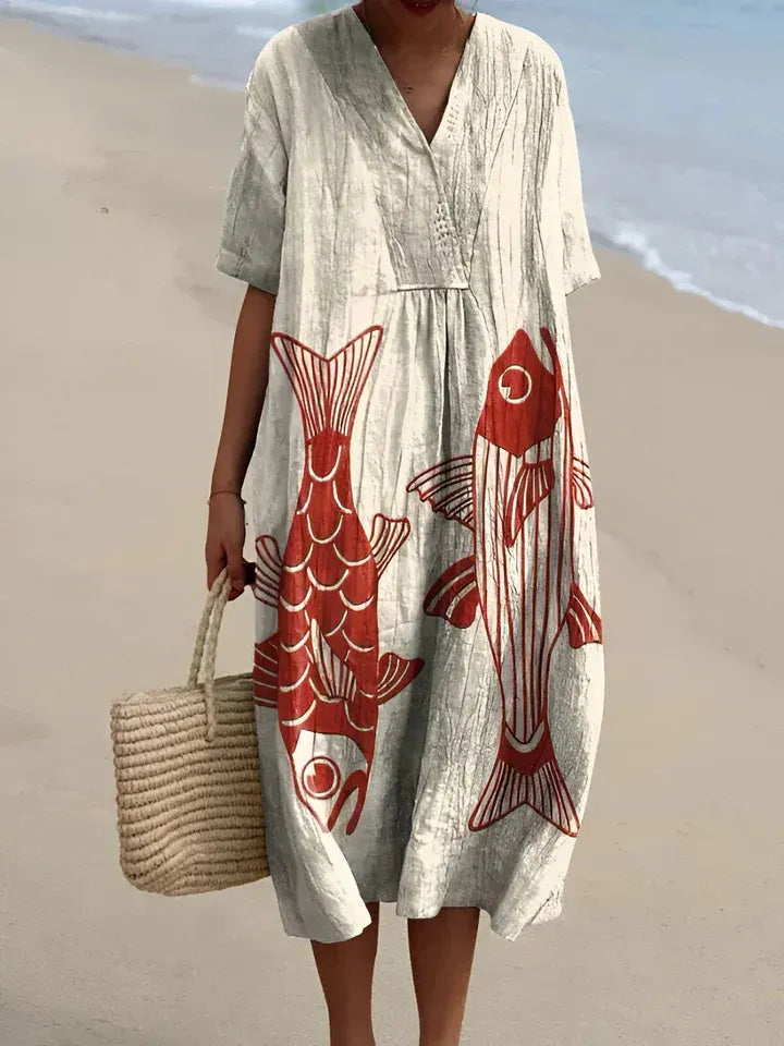 Janine - Fließendes Geometrisches Kleid