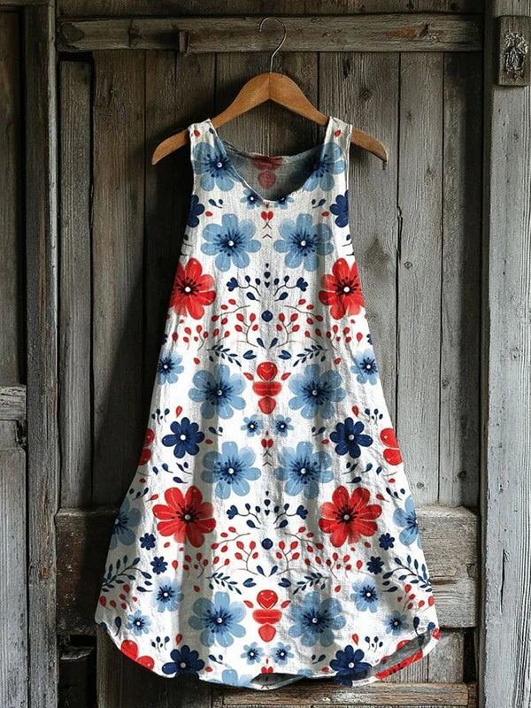 Tabea® | Vintage lockeres blumiges Tankkleid